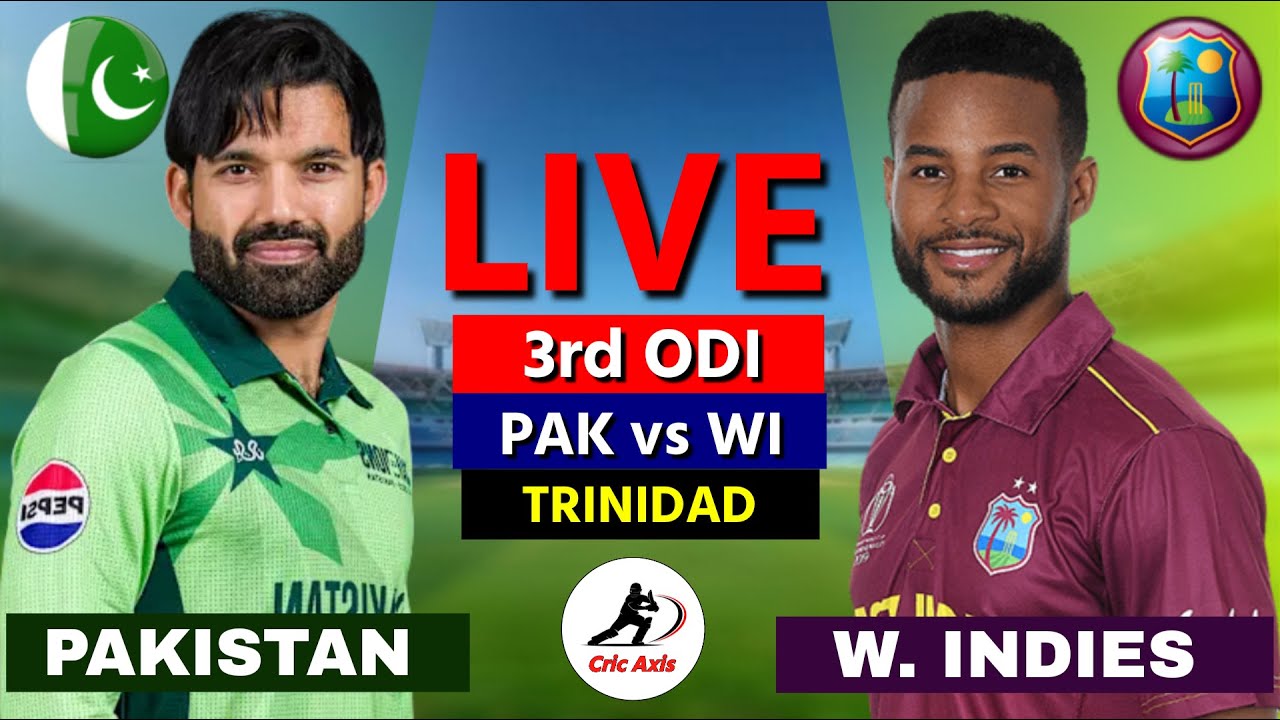 Pakistan vs West Indies Live - 3rd ODI | PAK vs WI Live | Scores & Commentary