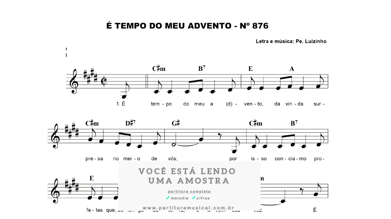 É Tempo do meu Advento (Teclado) Partitura católica