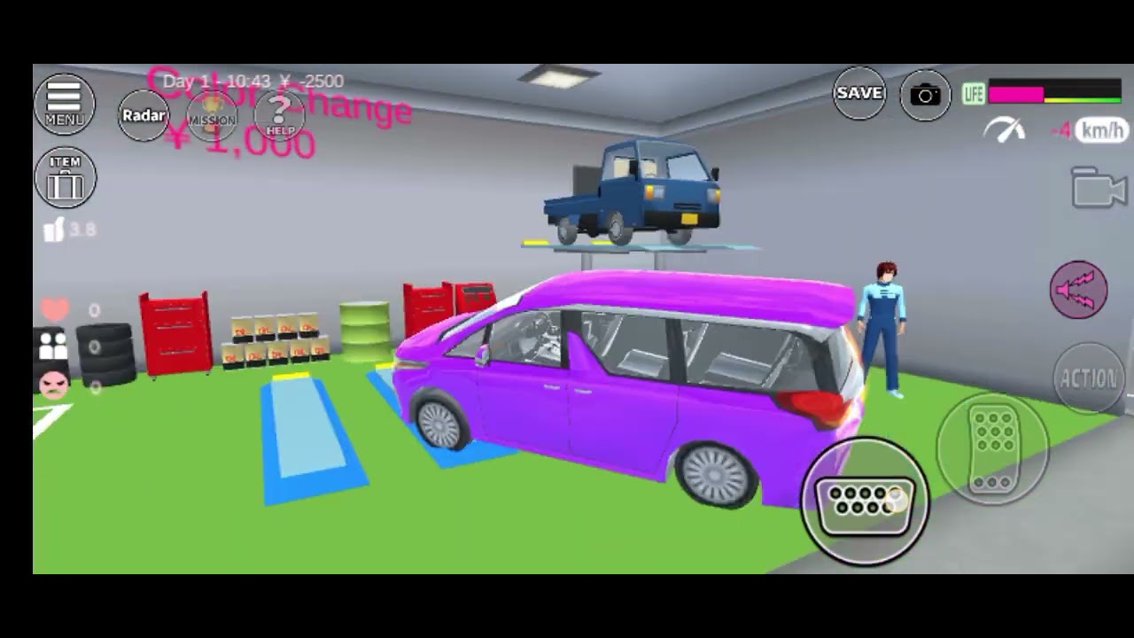 The boy run and collect the all car 