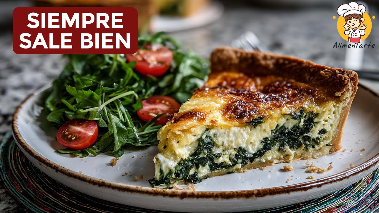 La Mejor Receta de Quiche de Espinacas 🥧 | Masa Perfecta + Relleno Cremoso