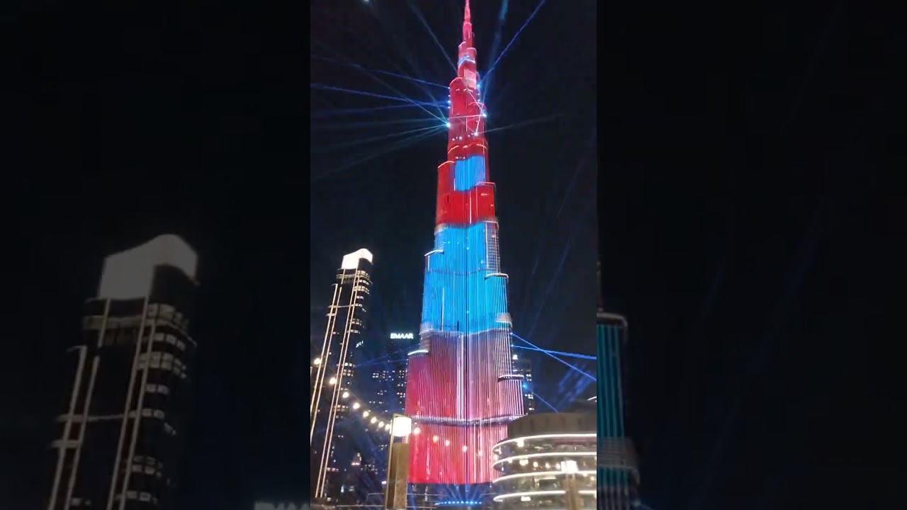 Burj Khalifa lazar light show in Dubai #emar 