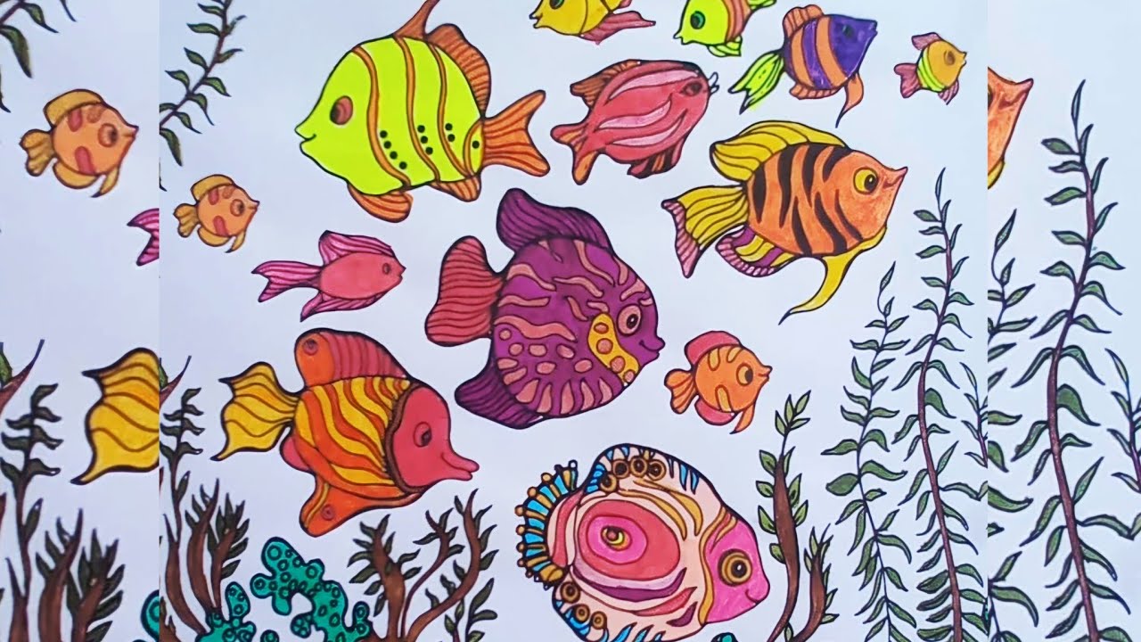 Relaxing Fish Mandala Coloring | Cozy Underwater Aquarium Vibes 