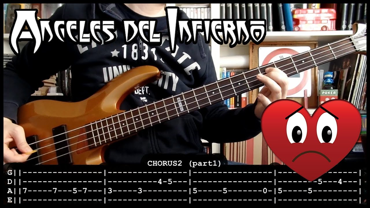 ANGELES DEL INFIERNO - Si tú no estás aquí 😥 (bass cover w/ Tabs & lyrics)