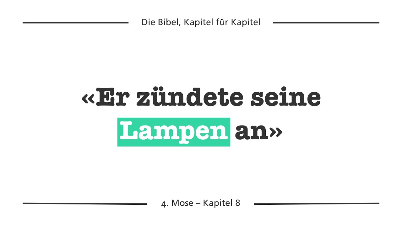 4.Mose 8 – Ein zentraler Punkt
