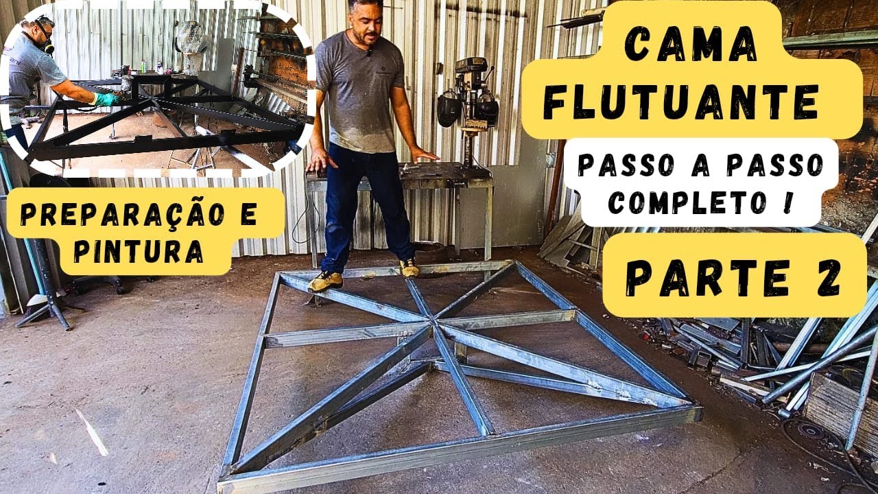 ✅COMO FAZER UMA CAMA FLUTUANTE EM METALON GALVANIZADO - 📌PARTE 2 (Preparação e Pintura)