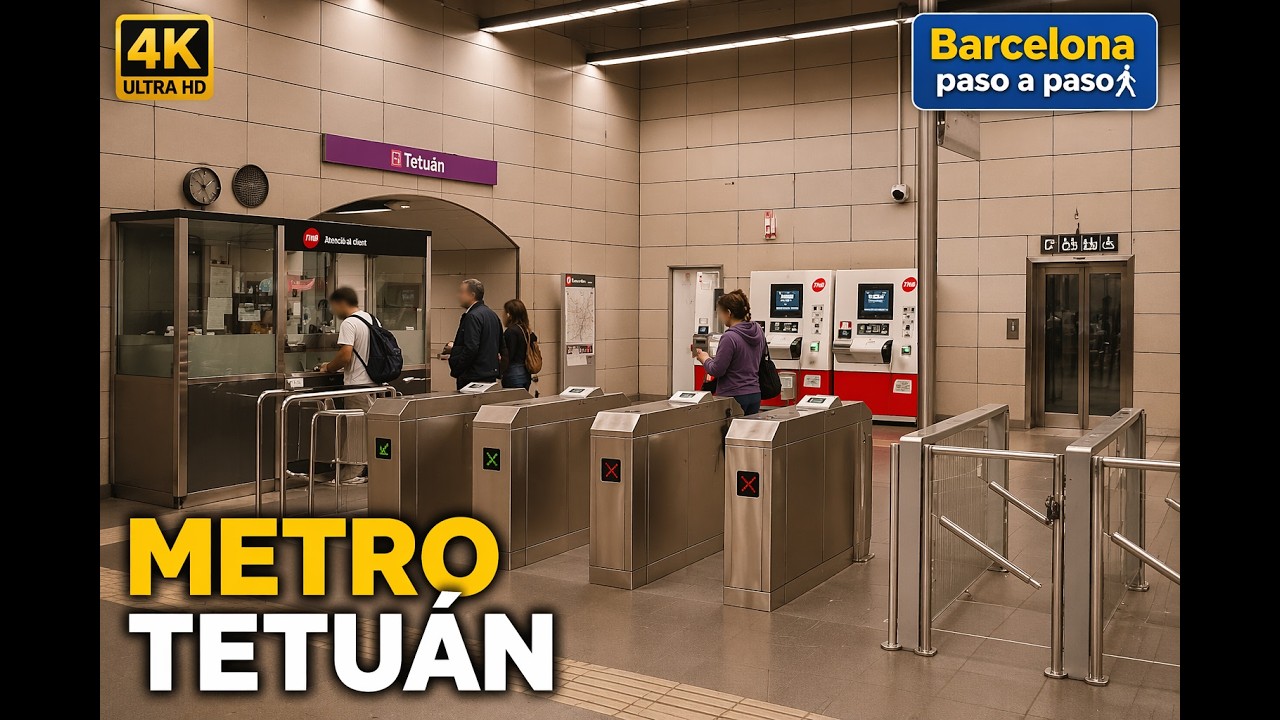 Metro Tetuán L 2 | Barcelona en metro | Paseos por Barcelona 4K | España