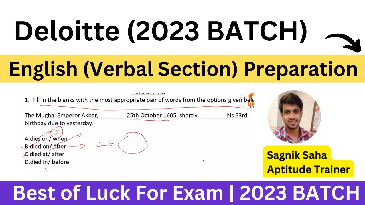 Deloitte Verbal (English) Section Previous Year Question | Best of Luck For Exam 2023 BATCH
