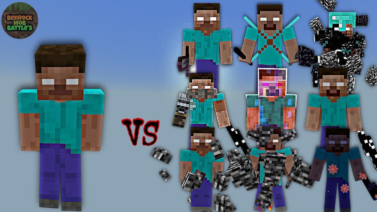 Awakened Herobrine (Awakening) vs Other Herobrines and More Bosses | Minecraft Bedrock | Mob Battle 