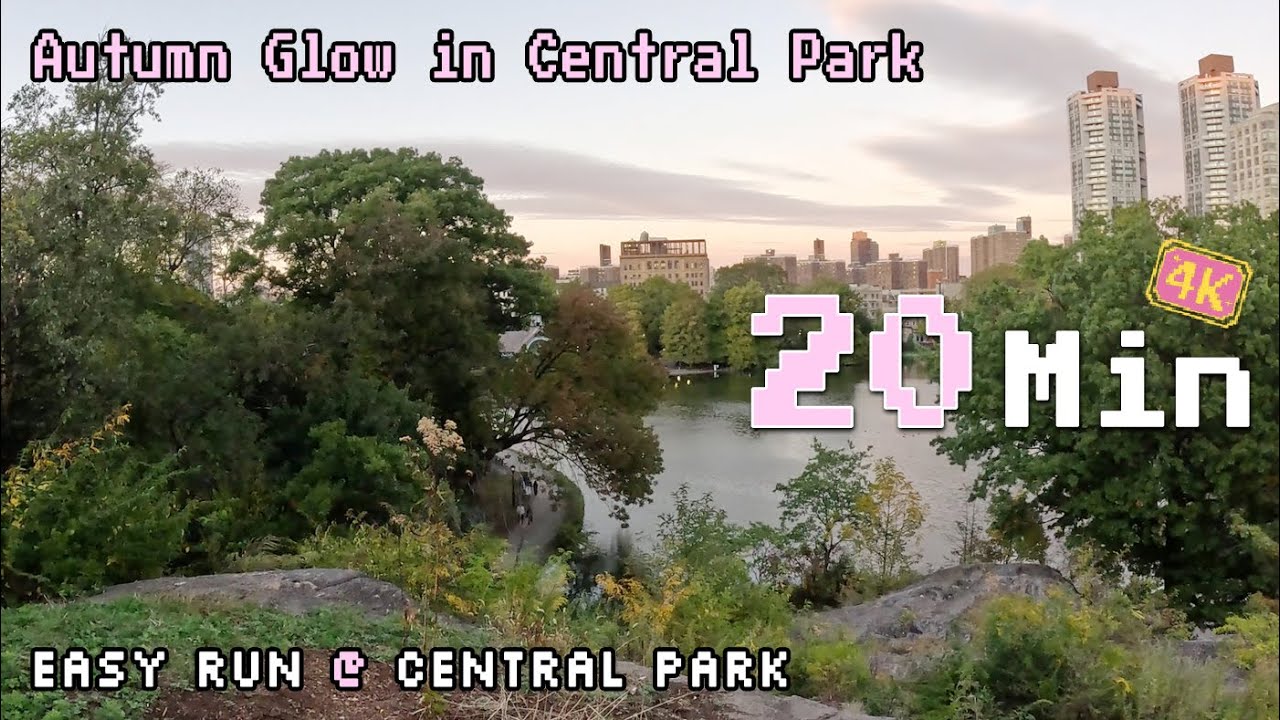 Autumn Sunset 🌇 Central Park North Run | From Harlem Meer to The Pool  ASMR Running in NYC 🌸  4K