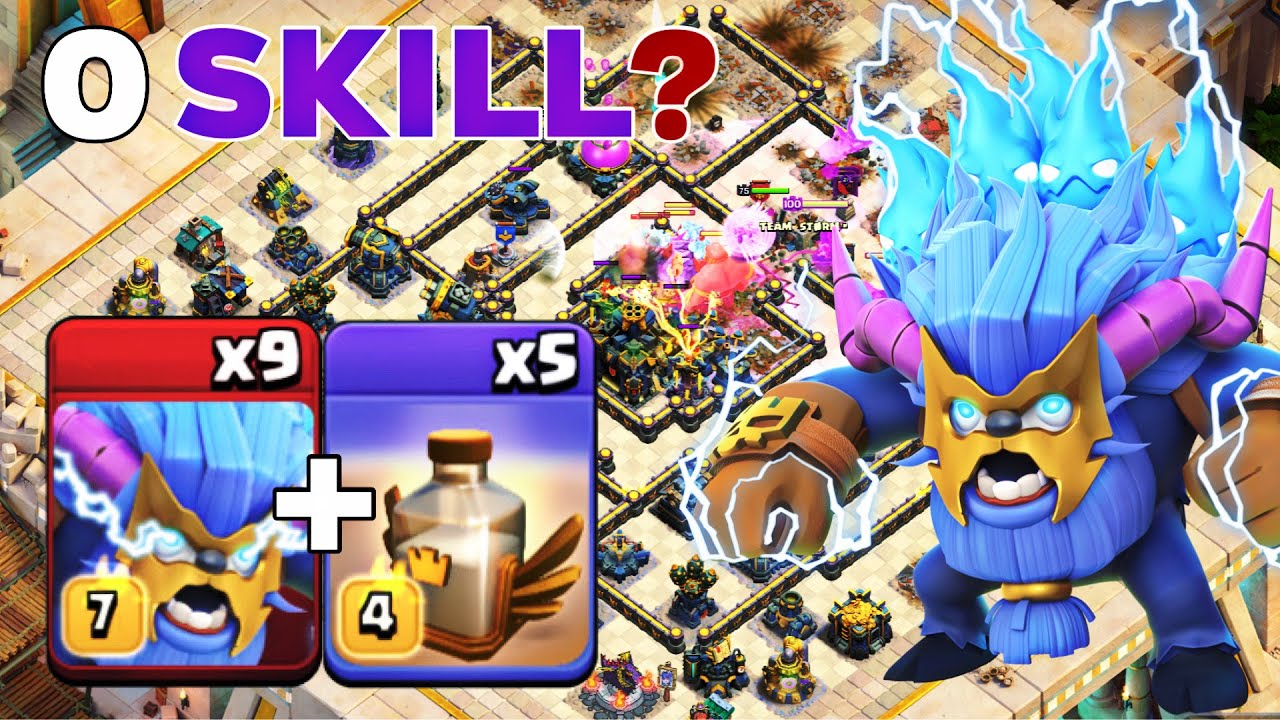 EASIEST: 9 Super Yeti + 5 Revive Spells SMASH  TH17 Legend League! (0 Skills Meta)