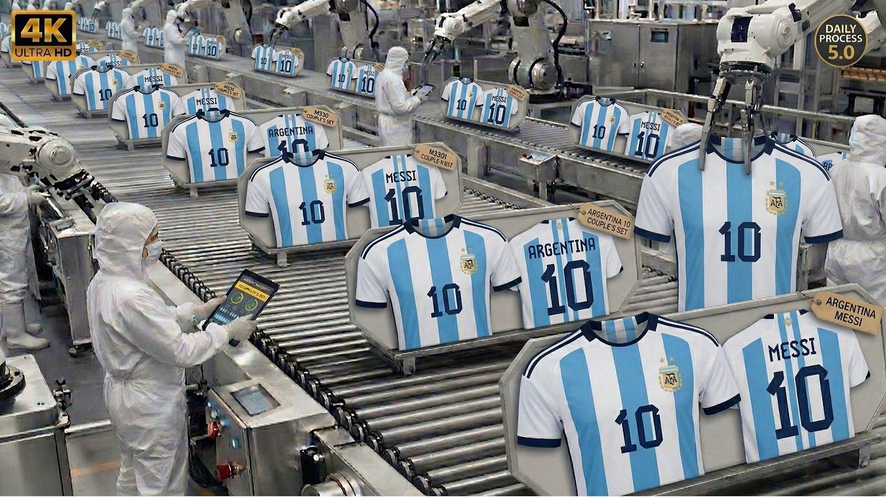 El proceso de producción de la camiseta de la selección nacional de Argentina para el Mundial de 202