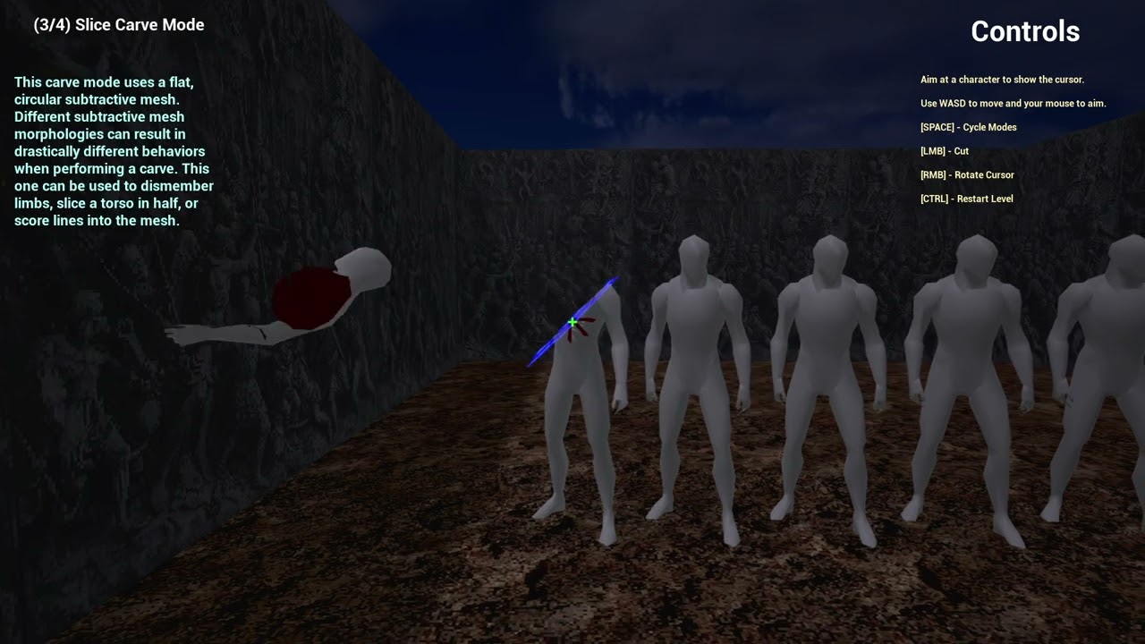 Procedural Skeletal Meshes: Real-time Slicing & Dismemberment