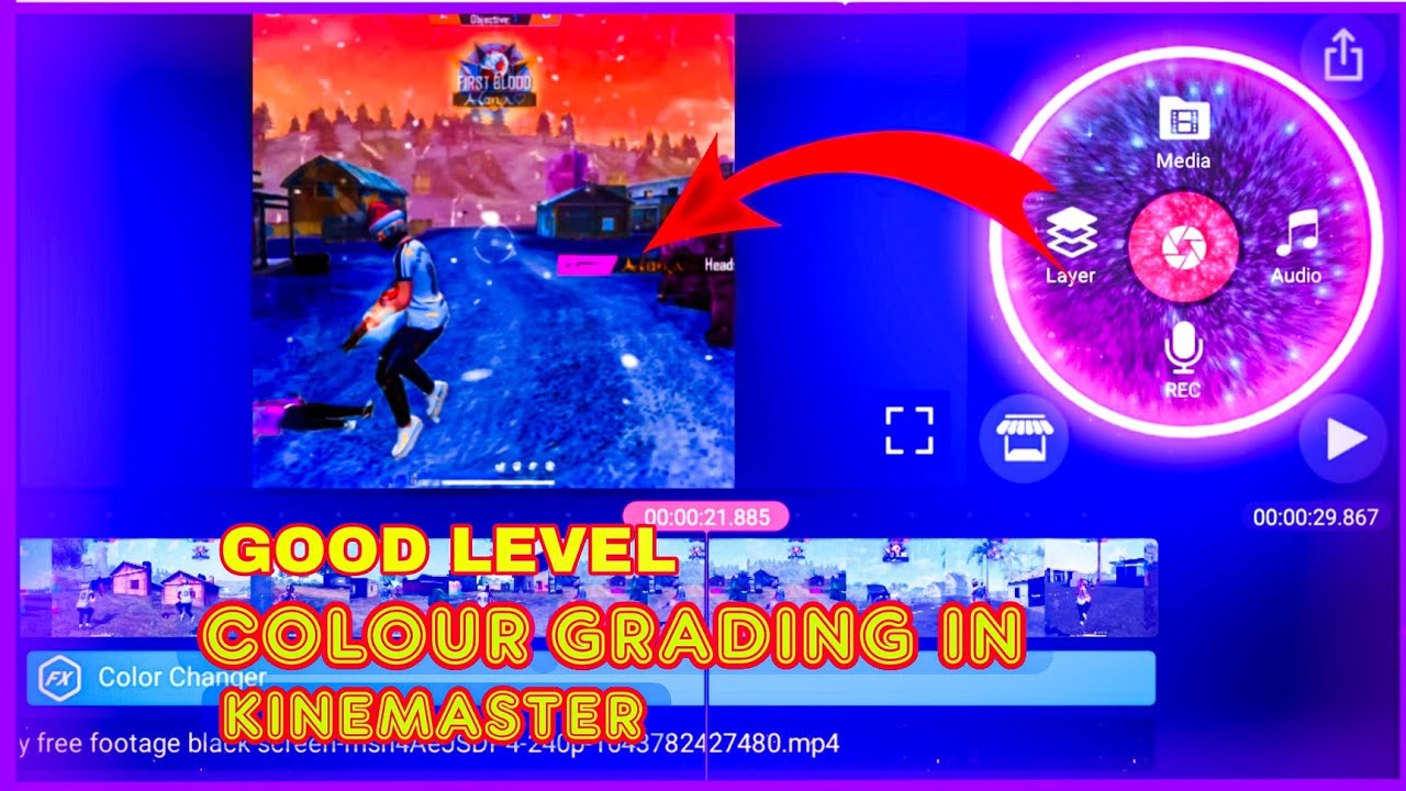 Good level colour grading in kinemaster || free fire background colour change video editing new