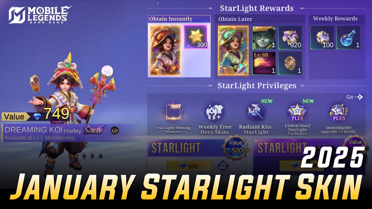 JANUARY STARLIGHT SKIN 2026 - ALL REWARDS IN JANUARY STARLIGHT SKIN | ML LEAKS