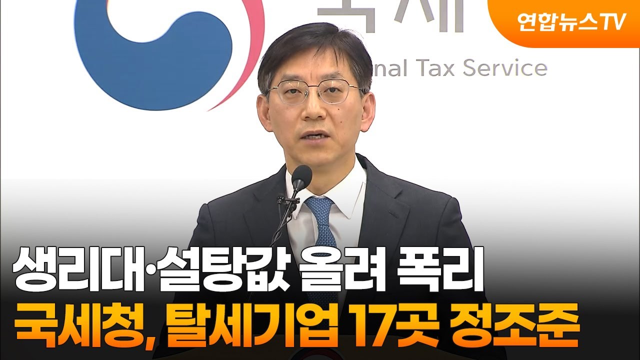 생리대·설탕값 올려 폭리…국세청, 탈세기업 17곳 정조준 / 연합뉴스TV (YonhapnewsTV)