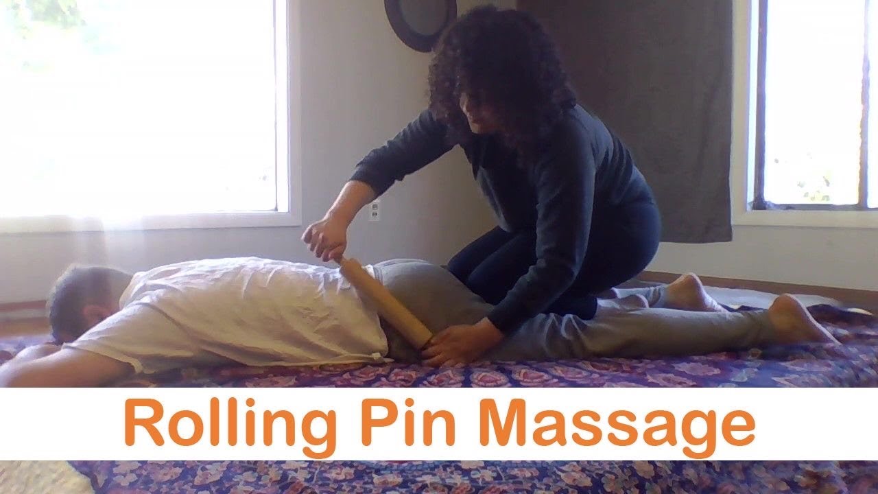 Rolling Pin Massage on Feet, Legs, Back. No Talking!