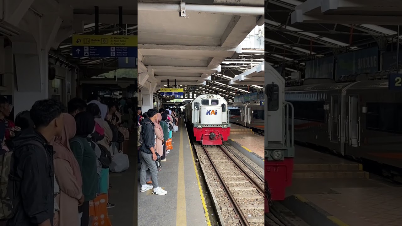 KA Lokal Bandung Raya Masuk Stasiun Bandung