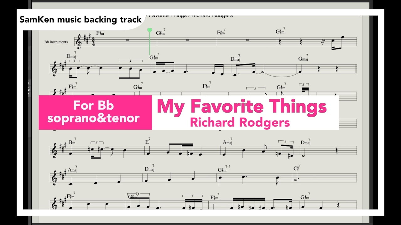 My favorite things /backing track for B♭ with music sheet