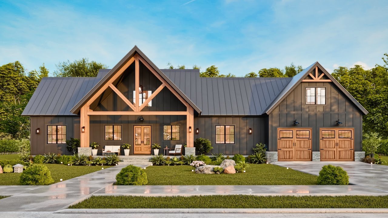 2,859 Sq Ft Two-Story Farmhouse | 3 Bed 4.5 Bath | Haystack III House Plan - A6357-A