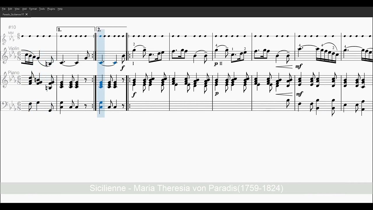Sicilienne Paradis Level 3   MM + Violin Solo + Piano Accompany