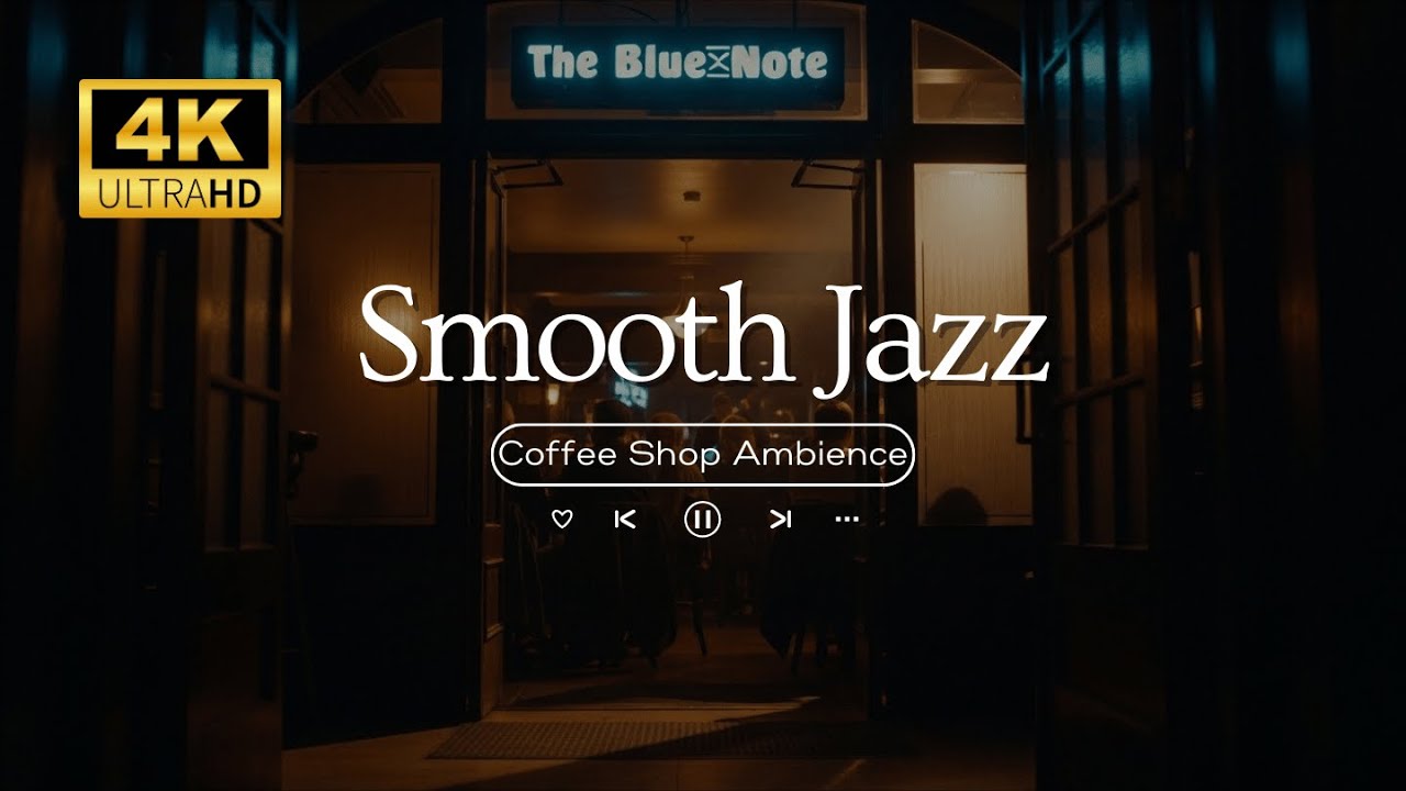 Snowy City Café Ambience With Soothing Jazz Music - Cozy Fireplace Crackling For Jazz Music