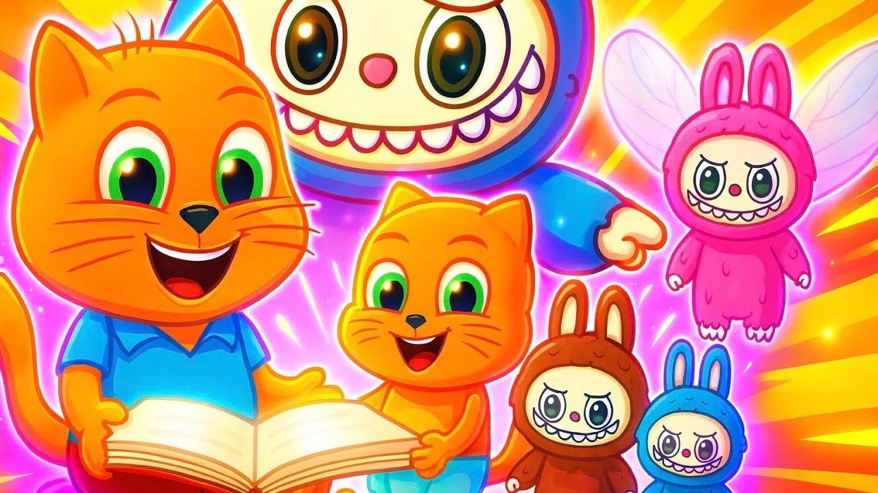 Familia de Gatos - LABUBU FAN Dibujos Animados Para Niños 4K