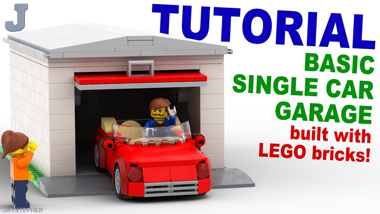 Tutorial On How To Make Basic Single Car Garage With LEGO Bricks