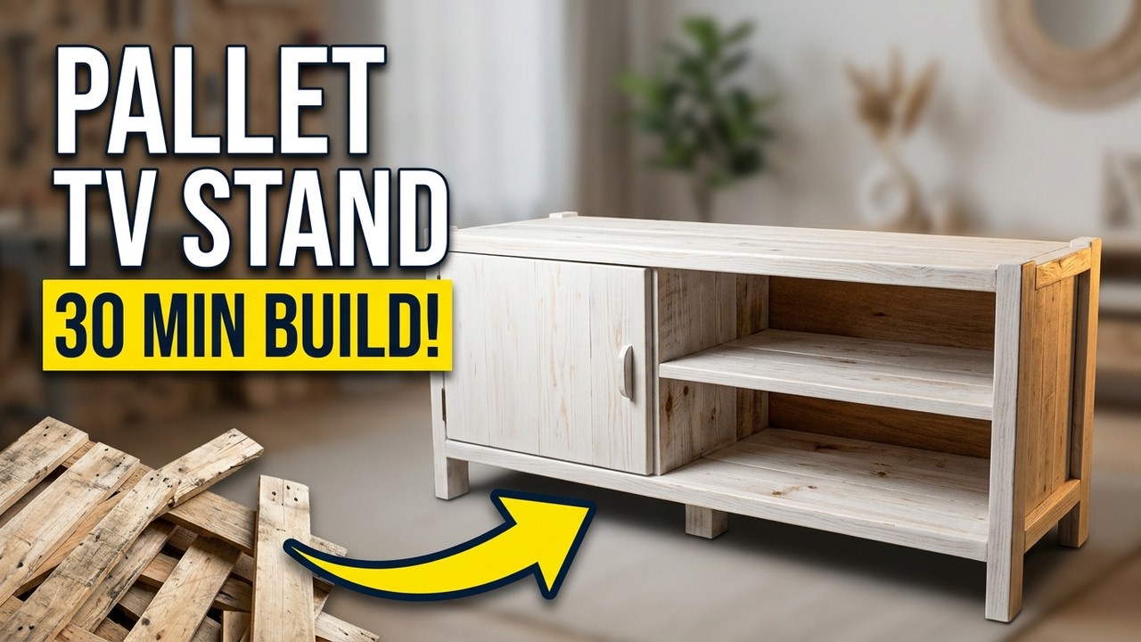 DIY TV Stand From Pallets With Storage in Just 30 Minutes