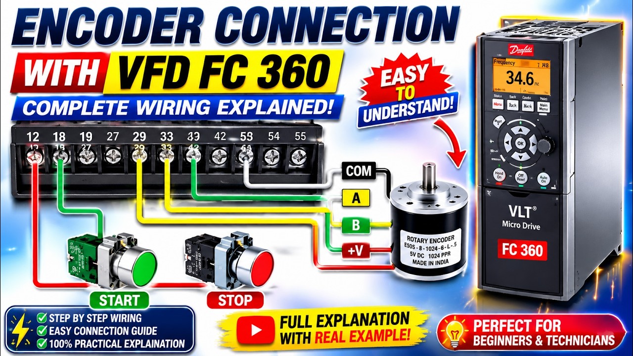 Encoder connection with VFD FC360.