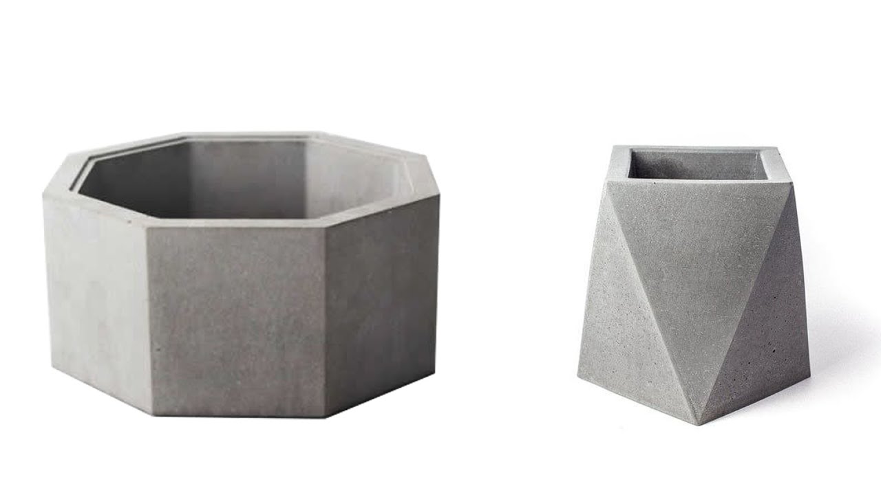 How to Make a Concrete Geometric Pot at Home/Easy DIY Cement Planter for Beginners