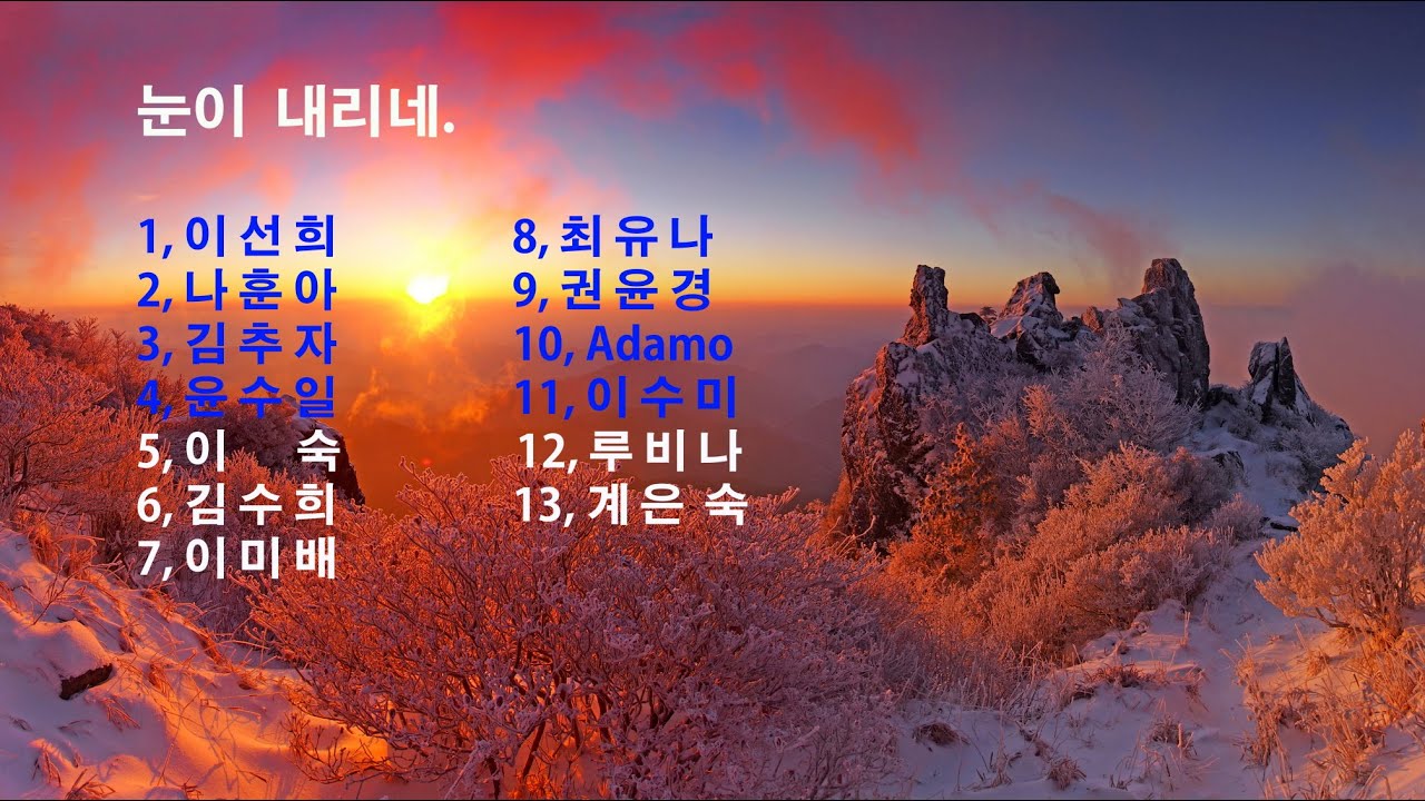 눈이내리네 ( Adamo )