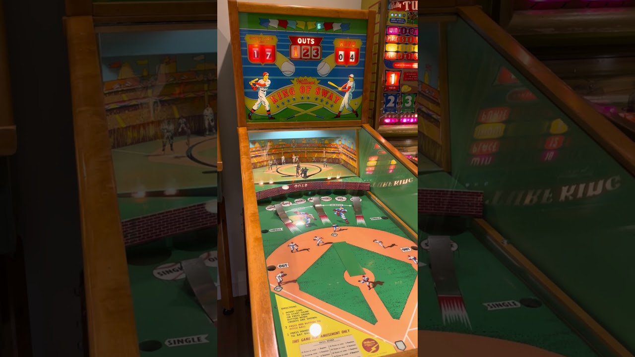 Williams King of Swat pitch and bat baseball arcade game play filmed July 7, 2023