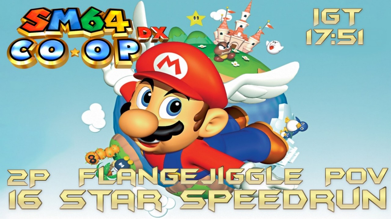 New PB Super Mario 64 Co-Op 16 Star Speedrun 2P - 17:51.366