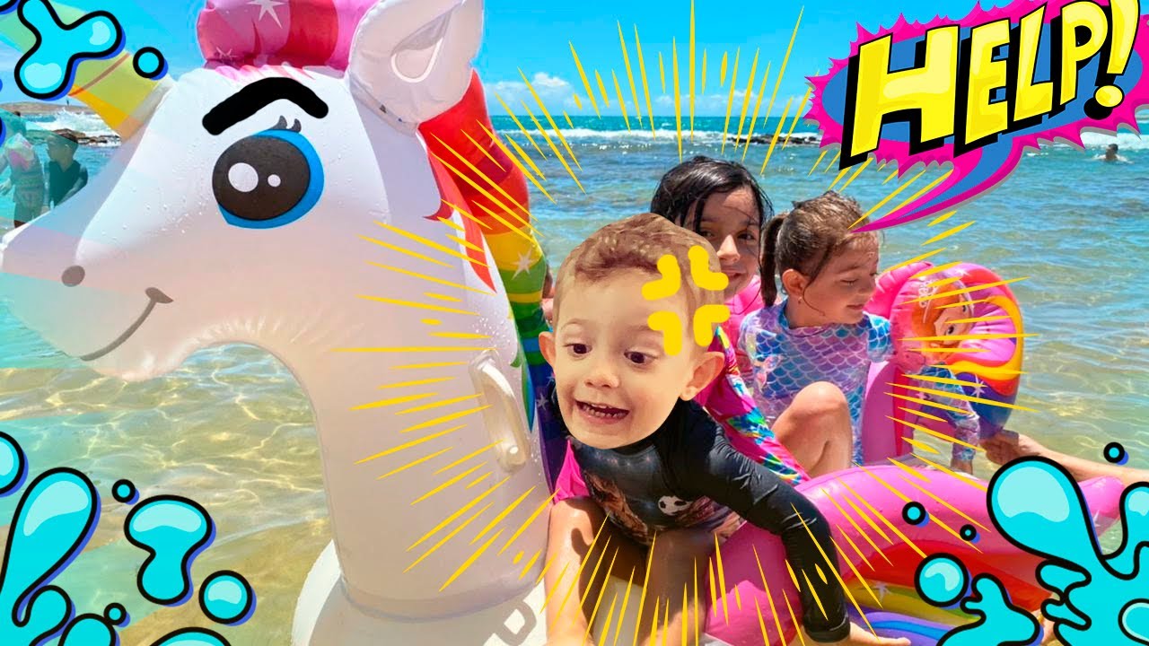Tem um unicórnio na praia