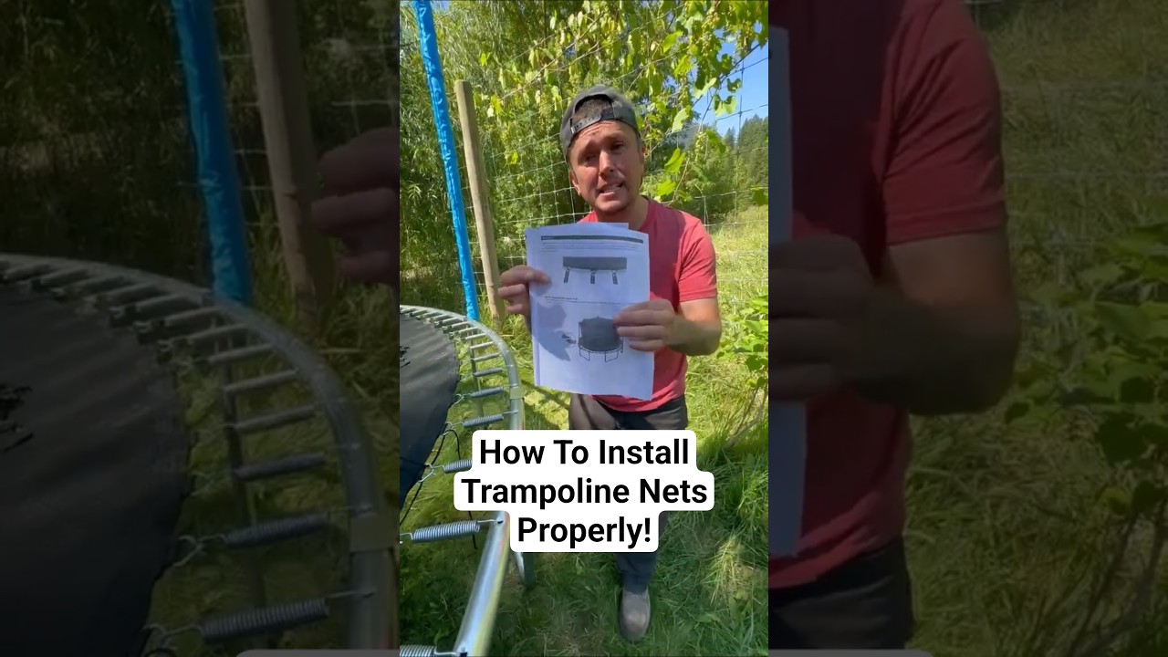 Proper Way To Install Trampoline Netting On all Sizes Of Trampolines! #trampoline #viral