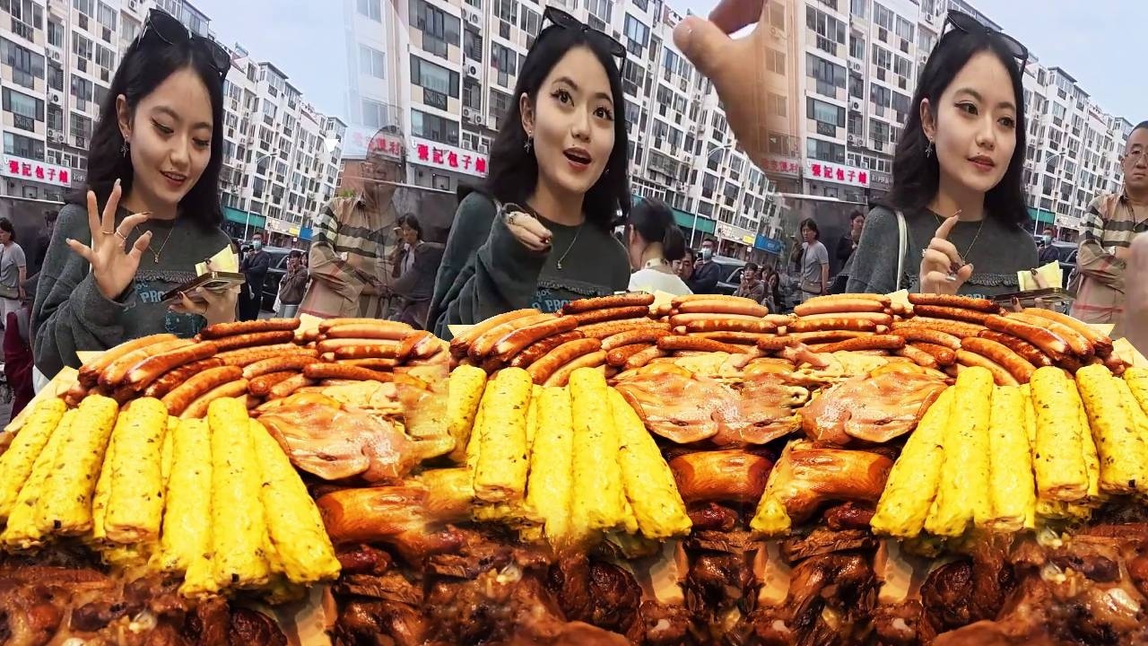 天津萌妹摆摊卖卤味！韩国小姐姐又来了，全部打包带走？#摆摊创业