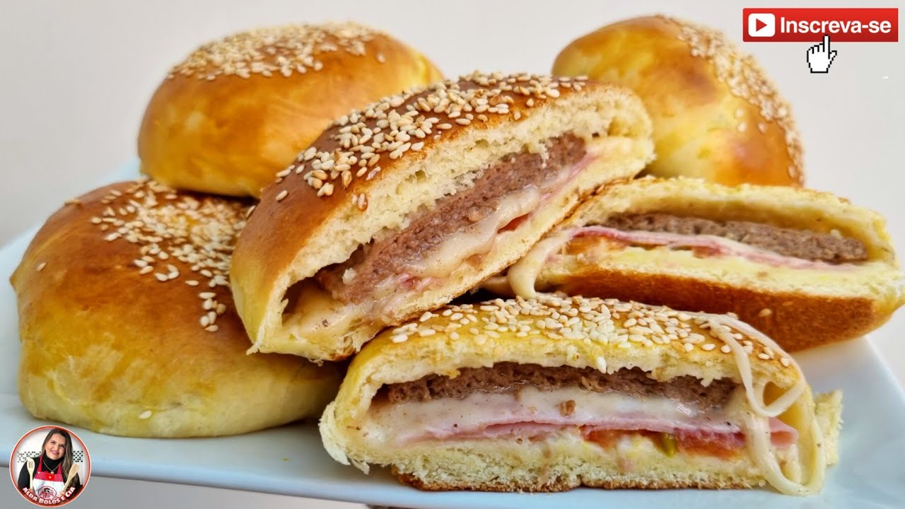 COMO FAZER HAMBÚRGUER DE FORNO /  MASSA PERFEITA PARA SALGADOS ASSADOS / FÁCIL E GOSTOSO