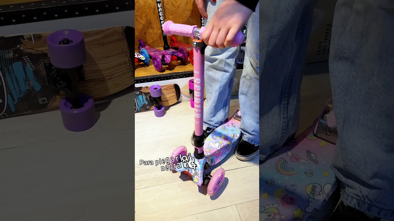 Manual de uso de Monopatin Graffiti Plegable scooter italy original 4 ruedas luces infantil