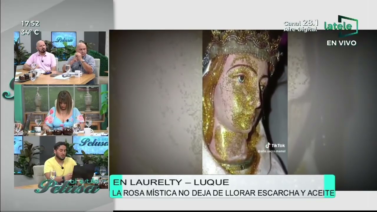 En Luque la virgen de la Rosa Mística no deja de llorar escarcha y aceite.  Dueño: Nahuel Portillo.