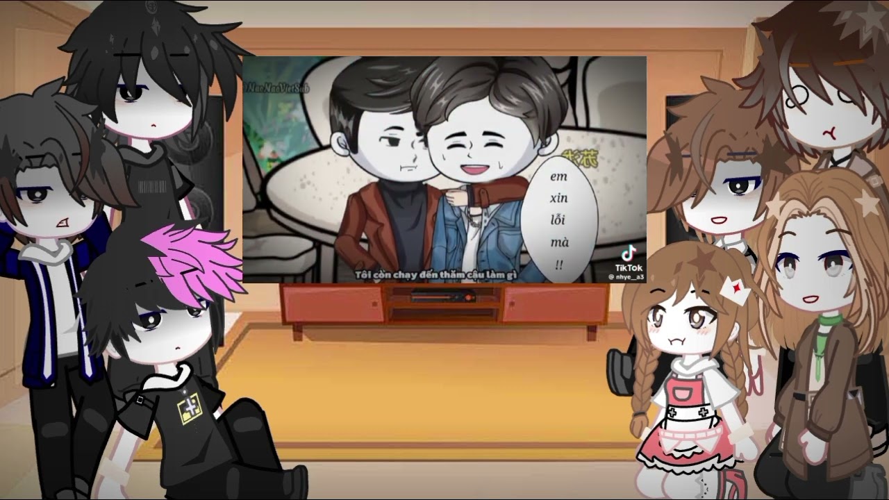 gacha react làm bố của 5 ông trùm ❤#sarah# gấu otp😘# bị lỗi 4 video thông cảm 💦💦