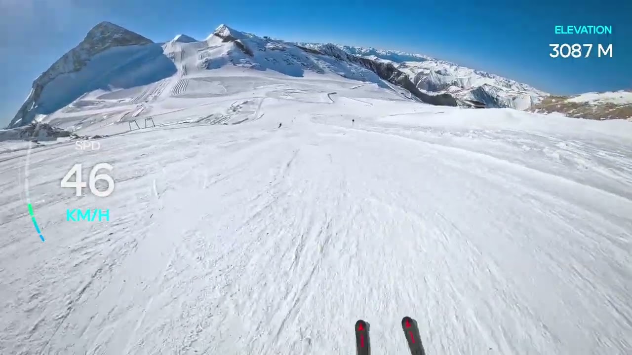 Hintertux glacier - red piste 4+3 Gefrorene wang + Tuxer Frenerhaus