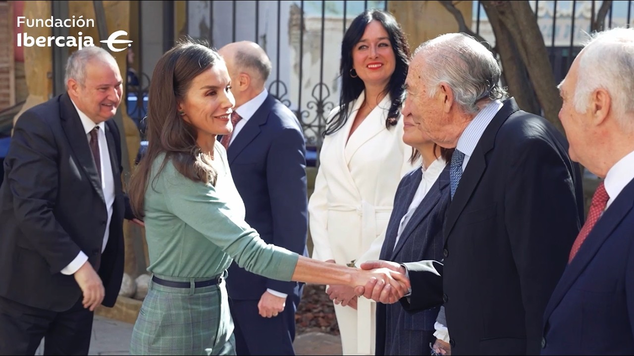 Visita de S. M. la Reina al Palacio de Villahermosa-Fundación Ibercaja Huesca