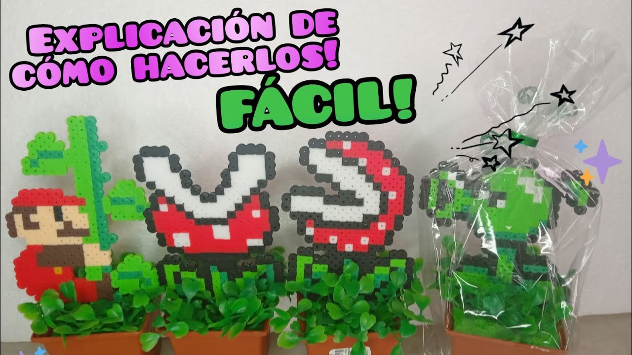 Como hacer macetas de hama bead | Tutorial #hamabeads #macetas #mariobros