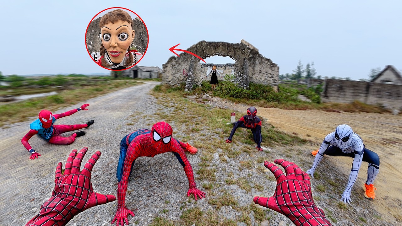 PRINCESS Serbian Dancing vs 6 Spider-Man Bros in an Old Factory | Hide & Run POV