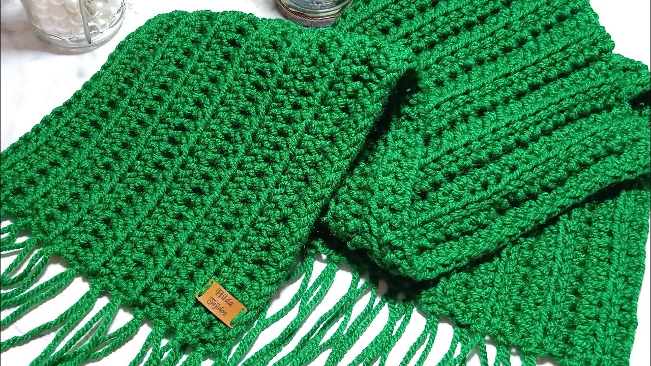 🔴 #comotejer BUFANDA infantil tejida a crochet #diy  #crocheting ‼️ Tejiendo con Hilda Rosa 🔔