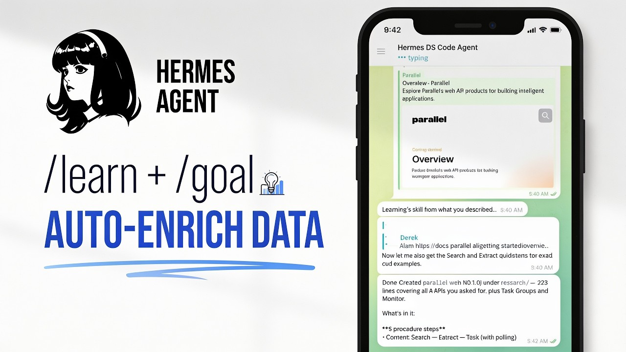 Агент Hermes /learn + /goal: Автоматическое обогащение данных (параллельное API)