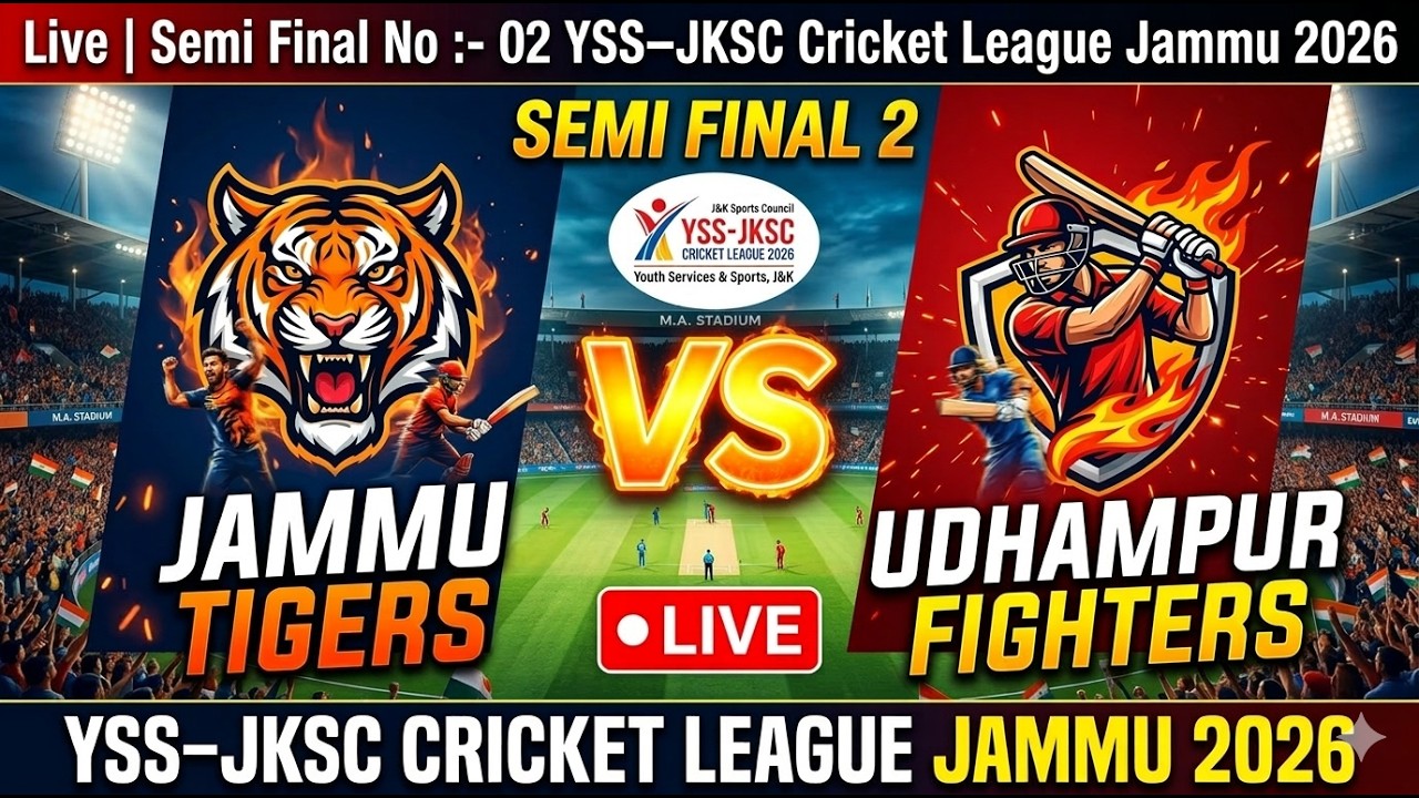 Live | Semi Final No :- 02 YSS–JKSC Cricket League Jammu 2026. Jammu Tigers 🆚 Udhampur Fighters