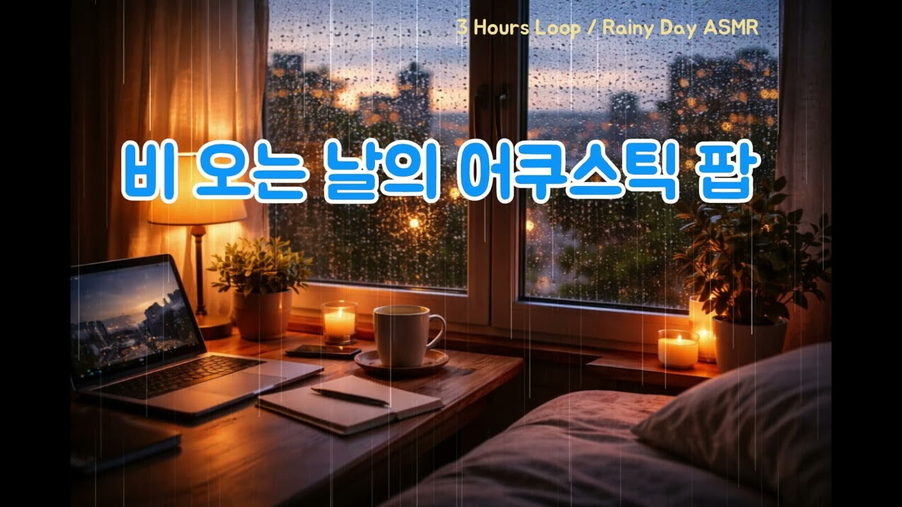 Rainy Day Acoustic Pop 🌧️ | Rain Sounds ASMR Study & Sleep Music (3 Hours)