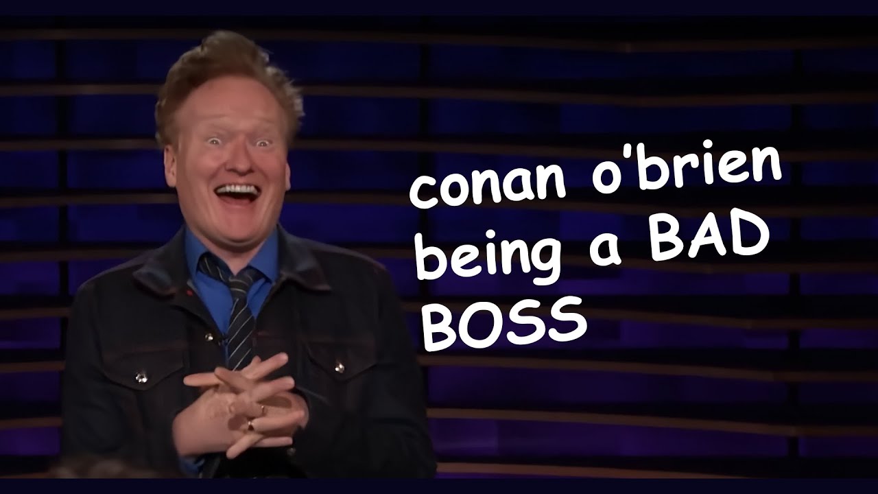 conan o'brien abusing his staff for 25 minutes straight