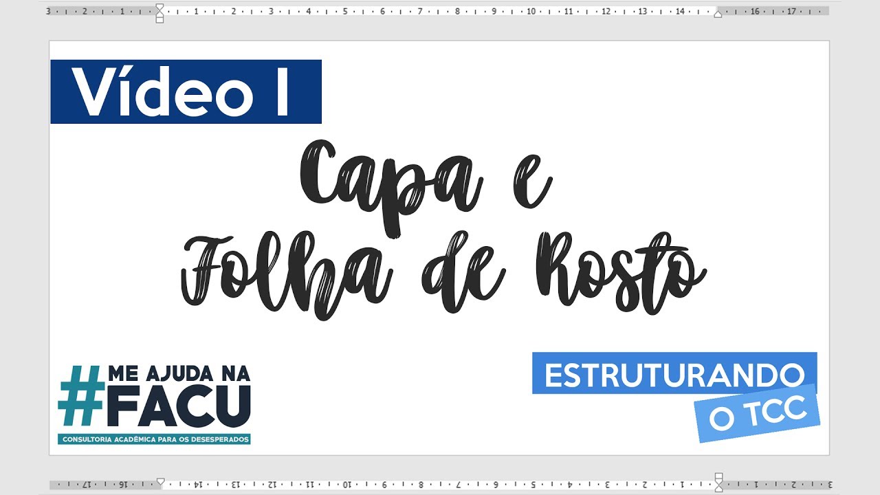 CAPA E FOLHA DE ROSTO DO TCC